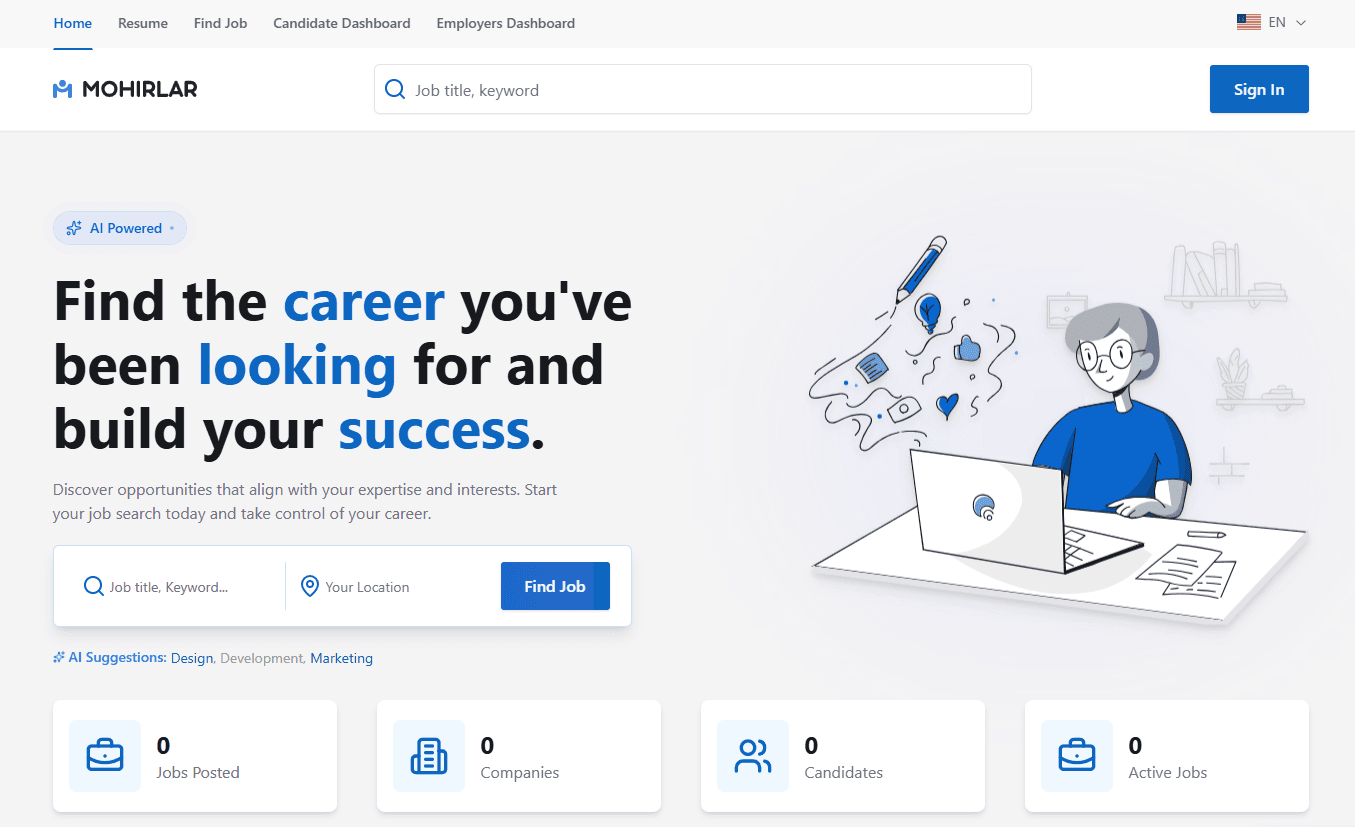 Screenshot of Karyera Platformasi project